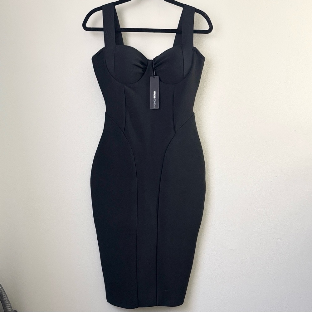 Fashion Nova Black Midi Dress